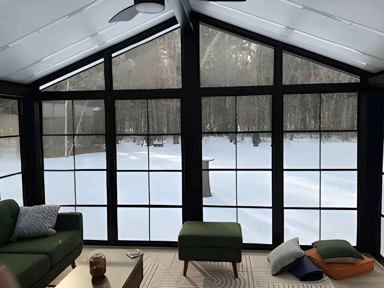 Model 200 Sunroom with 3 track vinyl windows in Glastonbury, CT